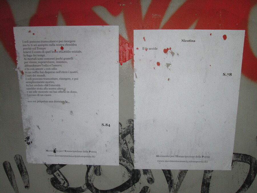 L’Altra Verona… Anonime “Poesie d’Emancipazione” affisse su centraline imbrattate da graffitari