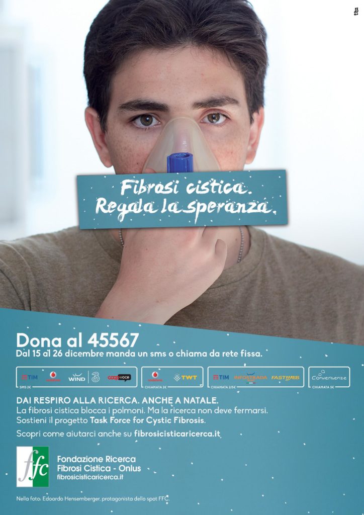 Fibrosi cistica: i testimonial malati lanciano dai social l’sms solidale 45567 per ricevere il dono più grande: la cura definitiva. Al via la campagna di natale per la ricerca ffc onlus