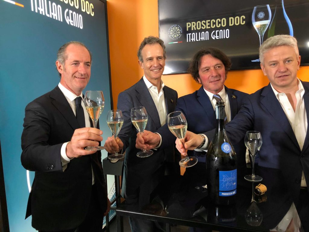 VINITALY. PRESENTATA PARTNERSHIP TRA PROSECCO DOC E MONDIALI SCI CORTINA 2021, CON VISTA SU CANDIDATURA OLIMPIADI 2026. ZAIA, “DOVE CI SONO GARE CI SONO MEDAGLIE, DOVE CI SONO MEDAGLIE C’E’ FESTA, DOVE C’E’ FESTA C’E’ PROSECCO”. “PER CORTINA 2026 VEDRO’ PRESTO MALAGO’”