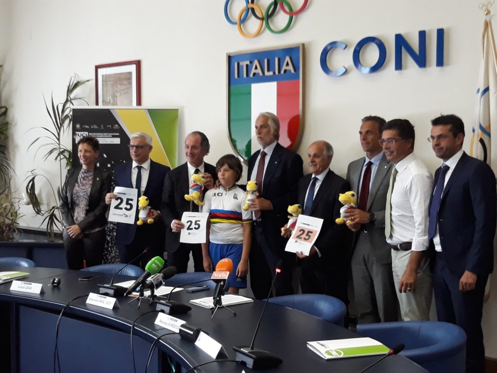 Presentato al Coni con Malagò Zaia e Di Rocco il Mondiale per Mountain Bike Marathon 2018. Appuntamento ad Auronzo il 15 settembre. Zaia, “Sporto Veneto come nessuno in Italia”