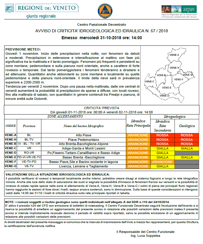 Veneto, nuova perturbazione in arrivo