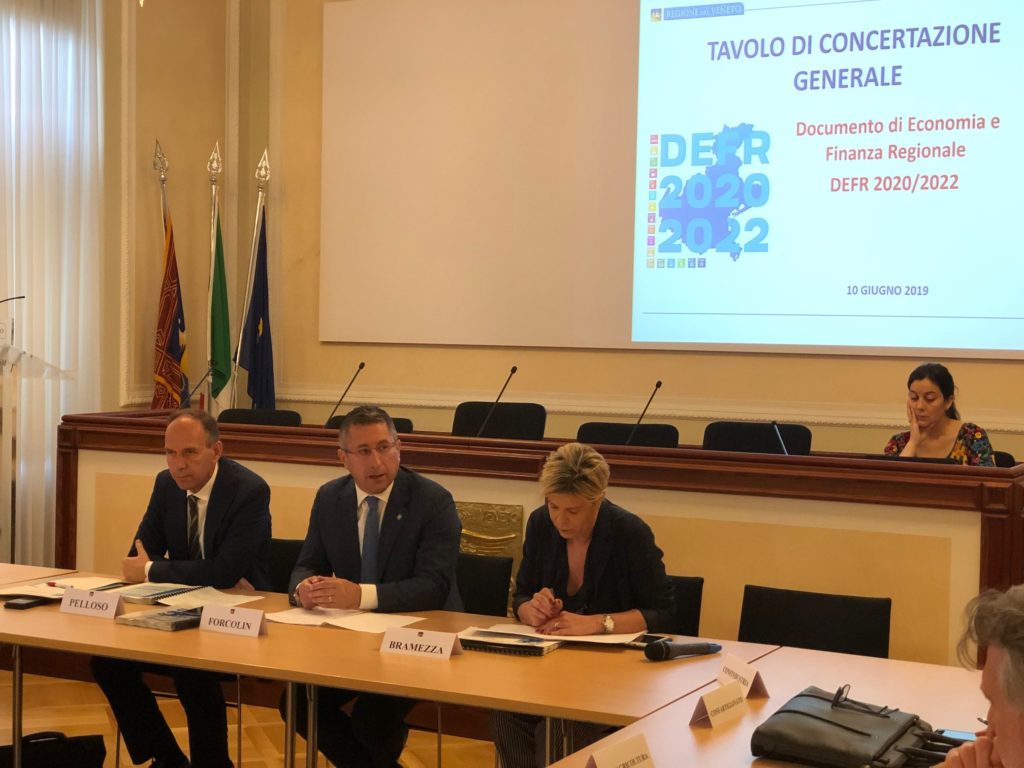 Documento di economia e finanza regionale 2020-2022. presentato dal Vicepresidente Forcolin alle parti economiche e sociali del tavolo di concentrazione generale