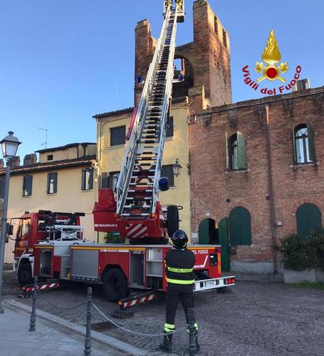 Cadono frammenti dalle mura di Montagnana (PD)