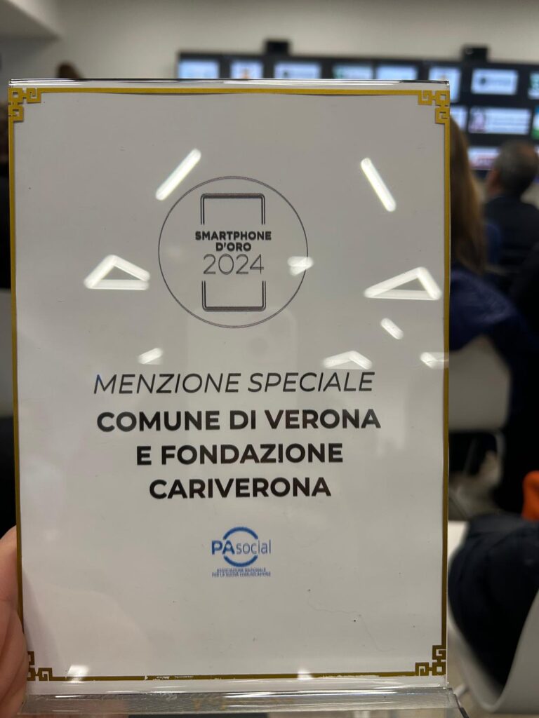 Il Comune di Verona premiato con una menzione speciale al concorso “Smartphone d’Oro 2024” per il progetto “Naturazioni”